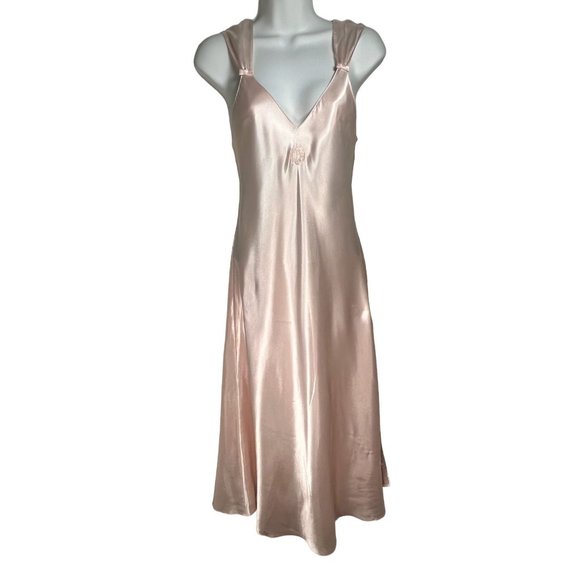 Dior Intimates & Sleepwear Christian Dior Vintage Ballerina Pink Satin Nightgown With Bows